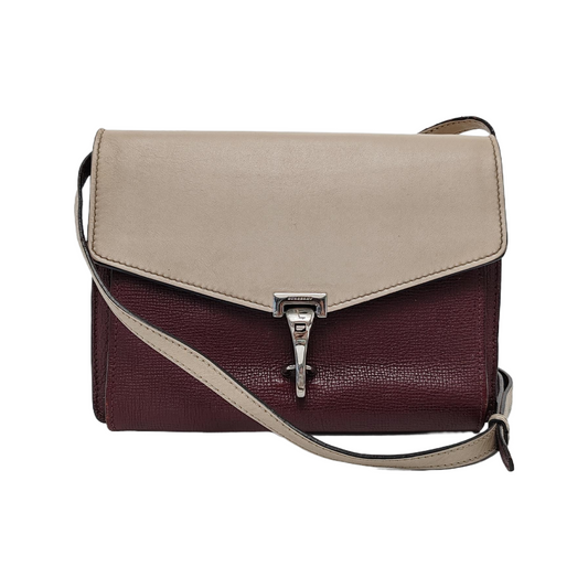 BURBERRY Macken Small size Burgundy Cowhide Single Shoulder Bag Crossbody Bag Silver Hardware Removable shoulder strap-(SKU)-947140810