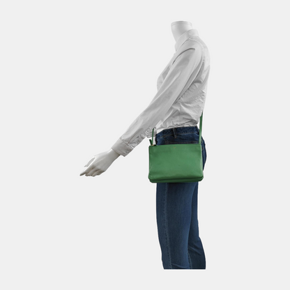 CELINE TRIO Small size Green Sheepskin Shoulder Bag Golden hardware-(SKU)-947272466