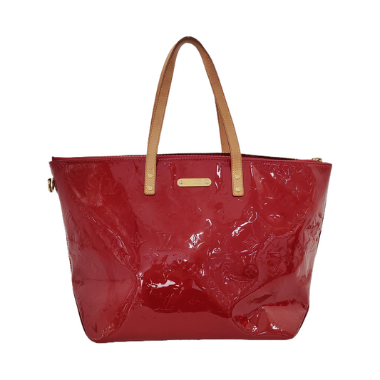 LOUIS VUITTON BELLEVUE Large size Red Lacquered Leather Texture Handbag Shoulder Bag Golden hardware-(SKU)-947190920
