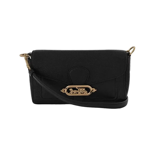COACH 26 Black cowhide crossbody handbag single shoulder bag Golden hardware Removable shoulder strap-(SKU)-935730151