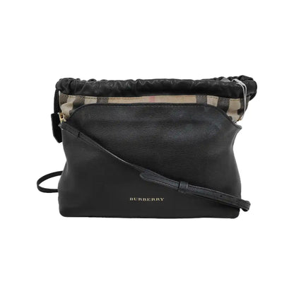 BURBERRY Black Leather Crossbody Bag Single Shoulder Bag Golden hardware Removable shoulder strap-(SKU)-947151988