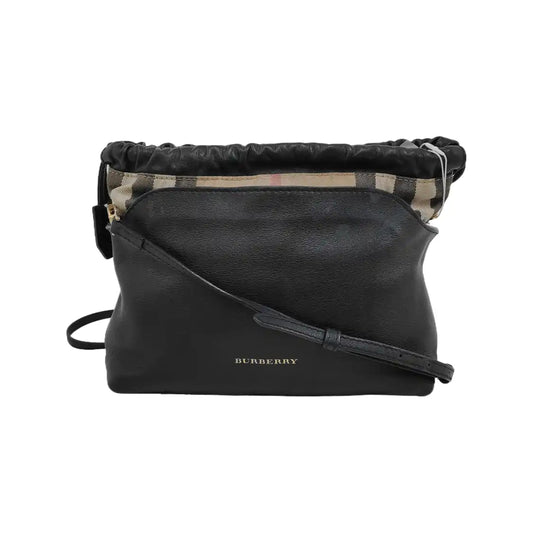 BURBERRY Black Leather Crossbody Bag Single Shoulder Bag Golden hardware Removable shoulder strap-(SKU)-947151988