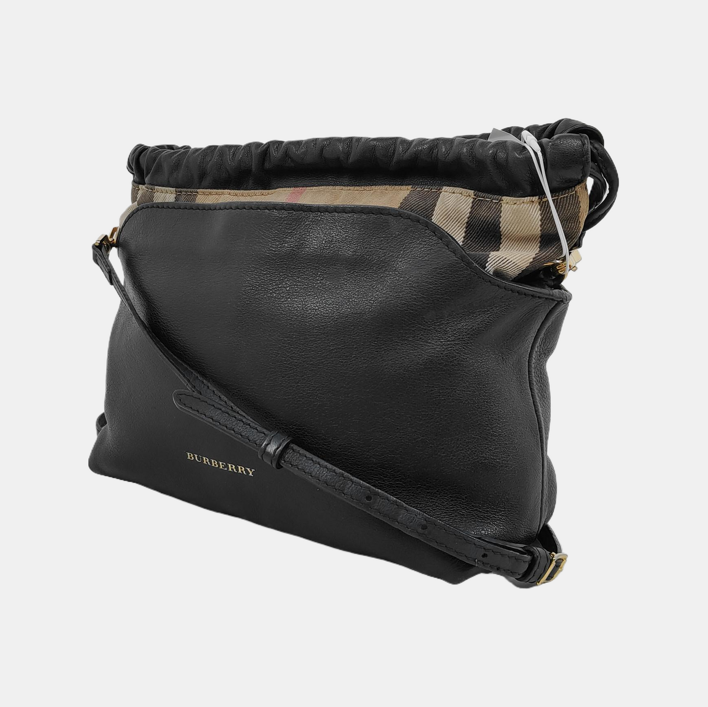 BURBERRY Black Leather Crossbody Bag Single Shoulder Bag Golden hardware Removable shoulder strap-(SKU)-947151988