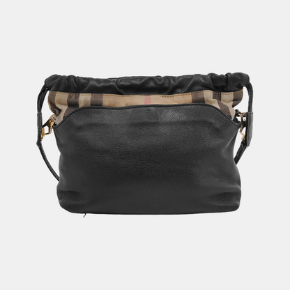 BURBERRY Black Leather Crossbody Bag Single Shoulder Bag Golden hardware Removable shoulder strap-(SKU)-947151988