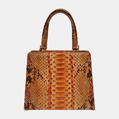 FENDI Tote bag Brown Snake Skin Handbag Golden hardware-(SKU)-947455367