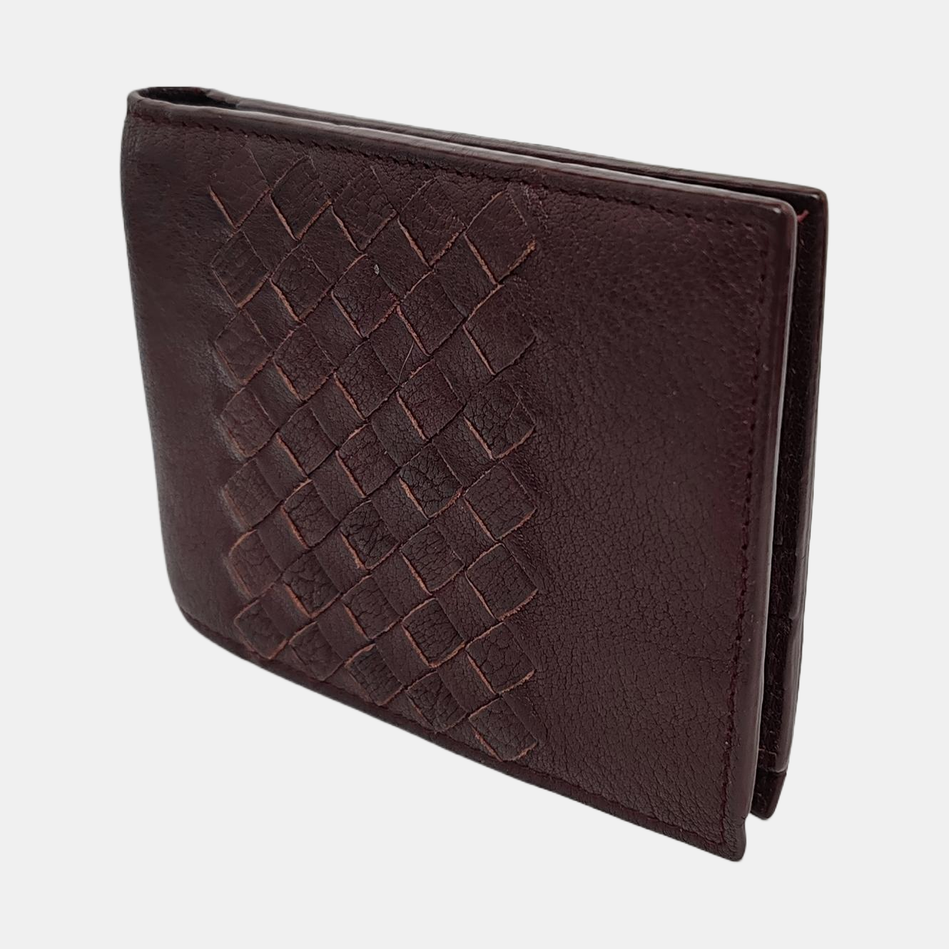 BOTTEGA VENETA Brown Cowhide Woven Wallet-(SKU)-947036391