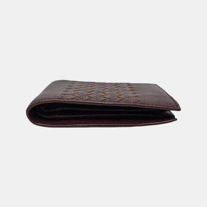 BOTTEGA VENETA Brown Cowhide Woven Wallet-(SKU)-947036391