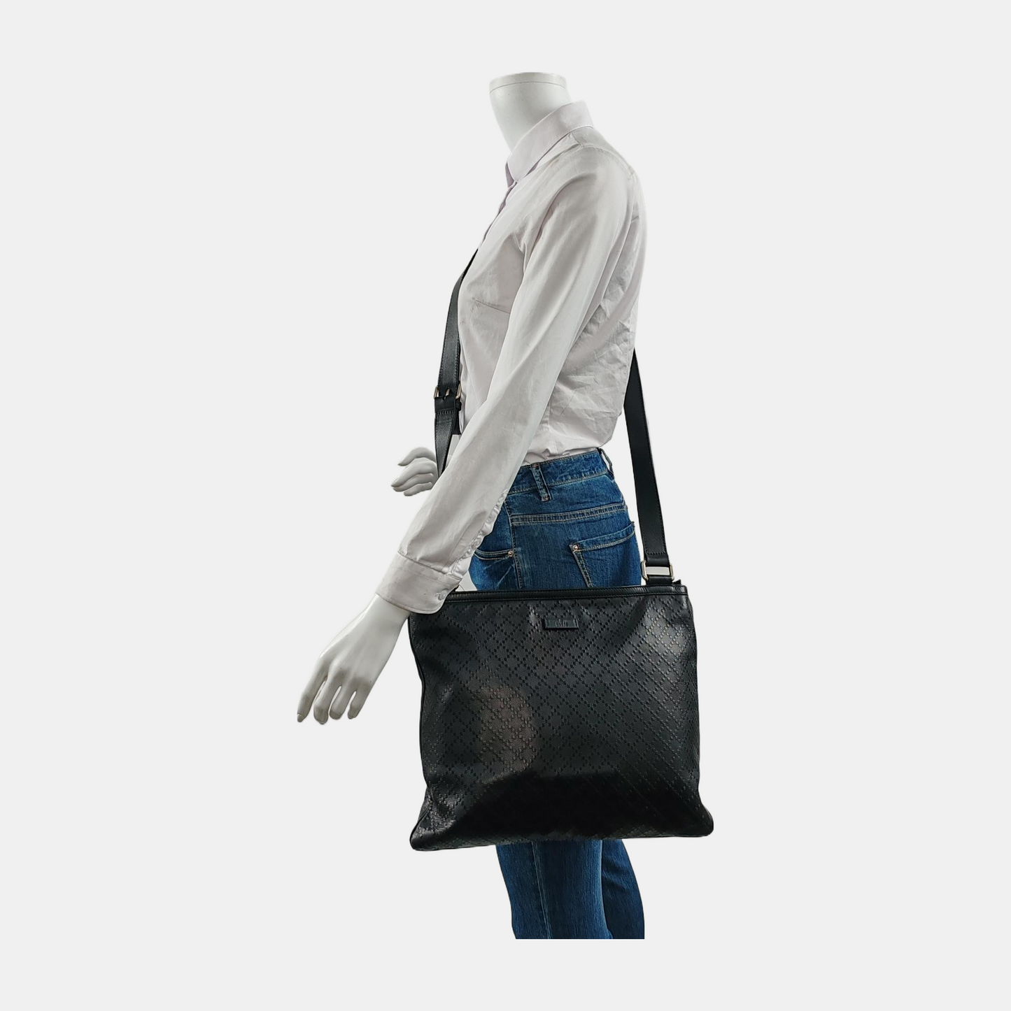 GUCCI Princy Black cowhide embossed shoulder bag crossbody bag Golden hardware-(SKU)-947265405