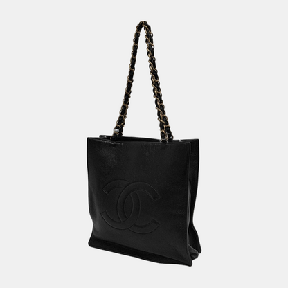 CHANEL JUMBO CRAVE Black Leather Quilted Single Shoulder Bag with Gold Hardware 30 opening-(SKU)-947026988