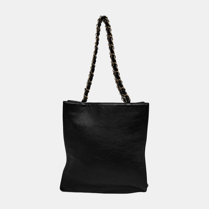 CHANEL JUMBO CRAVE Black Leather Quilted Single Shoulder Bag with Gold Hardware 30 opening-(SKU)-947026988