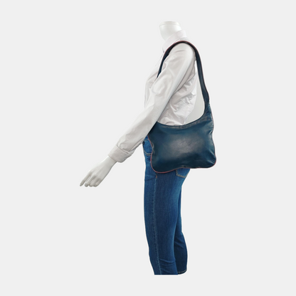 LOEWE Blue cowhide single shoulder bag Silver Hardware-(SKU)-947351306