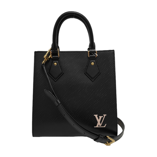 LOUIS VUITTON SAC PLAT BB Black EPI Leather Water Ripple Music Book Bag Crossbody Bag Shoulder Bag Tote Bag Adjustable Strap Golden Hardware Removable Strap-(SKU)-947466137
