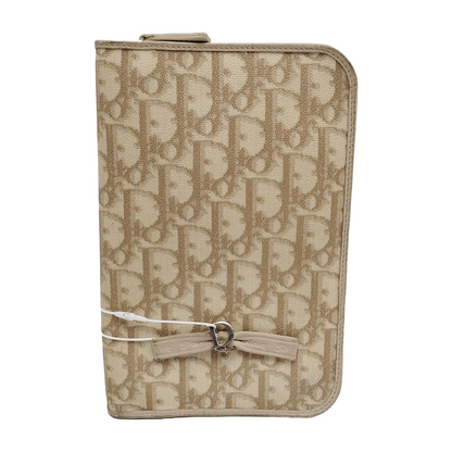 DIOR Khaki coated canvas monogram clutch-(SKU)-943562278