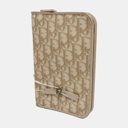 DIOR Khaki coated canvas monogram clutch-(SKU)-943562278