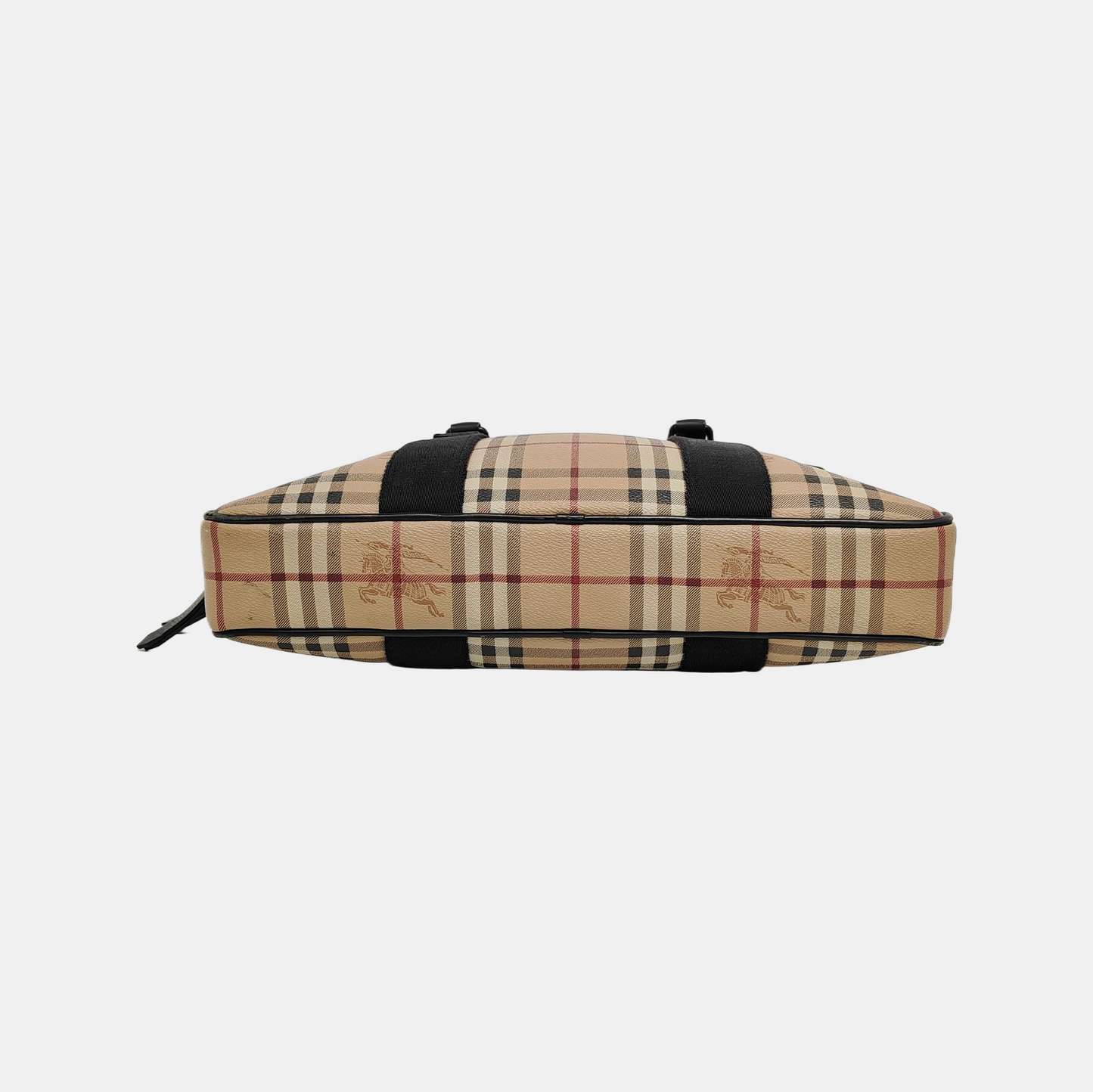BURBERRY Multicolor Coated Canvas Battle Horse Plaid Handbag Black hardware-(SKU)-947581413