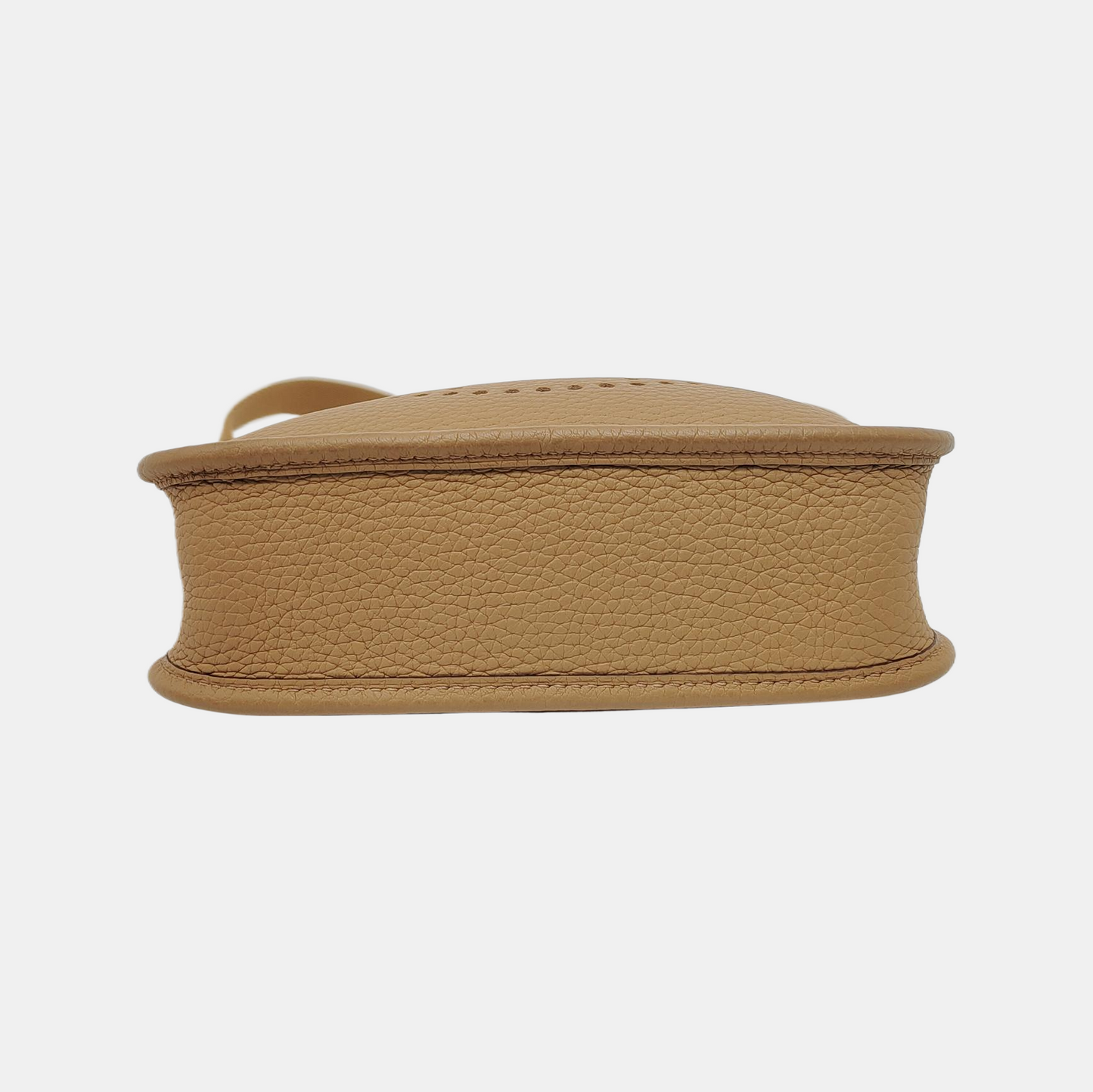 HERMÈS Evelyne TPM Caramel Color Clemence Leather Evelyne TPM Crossbody Shoulder Bag Handbag with Gold Hardware Z Mark Removable Shoulder Strap Full Set of Accessories Included-(SKU)-947423058