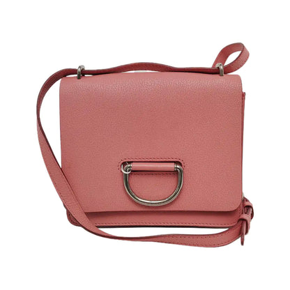BURBERRY D-Ring Pink Cowhide Sling Bag Single Shoulder Bag Silver Hardware Removable shoulder strap-(SKU)-946532657
