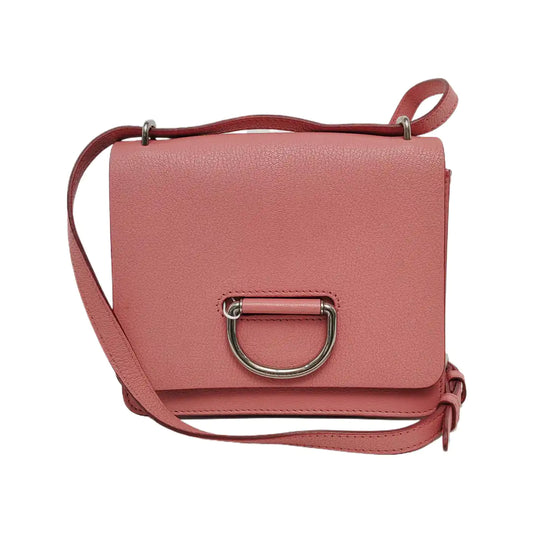 BURBERRY D-Ring Pink Cowhide Sling Bag Single Shoulder Bag Silver Hardware Removable shoulder strap-(SKU)-946532657
