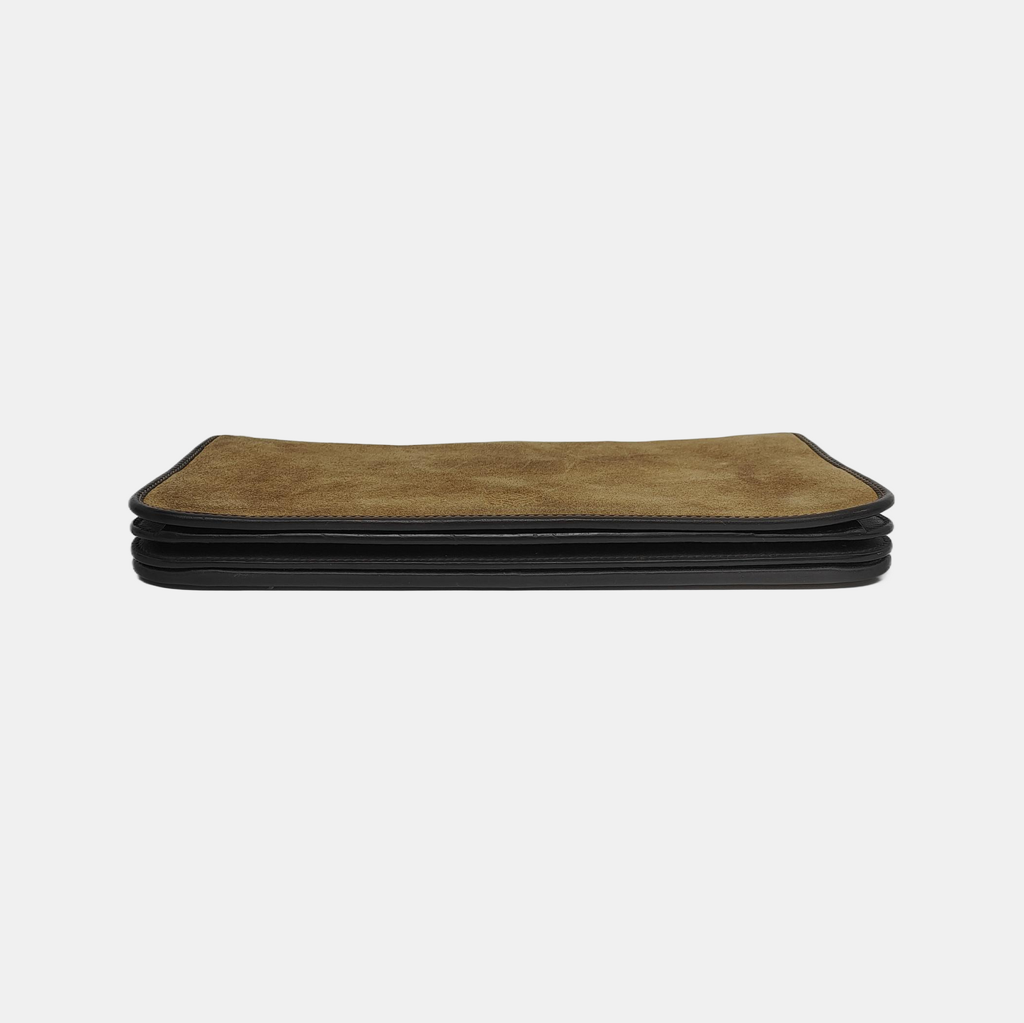 LOEWE Khaki Suede Hand Clutch Golden hardware-(SKU)-947576962