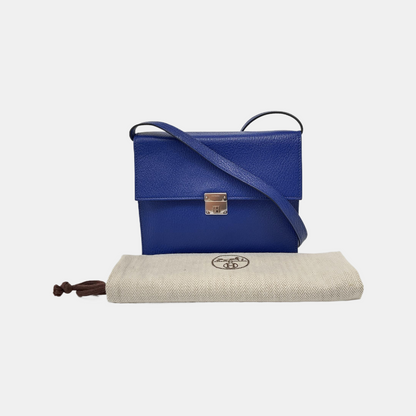 HERMÈS Clic 16 Royal Blue Calfskin Shoulder Bag Crossbody Bag with Silver Hardware C Detachable Strap-(SKU)-946836443