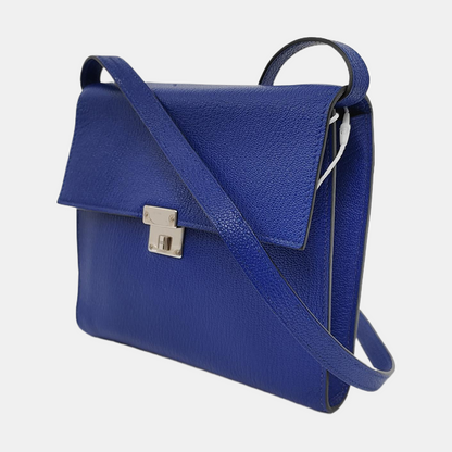 HERMÈS Clic 16 Royal Blue Calfskin Shoulder Bag Crossbody Bag with Silver Hardware C Detachable Strap-(SKU)-946836443
