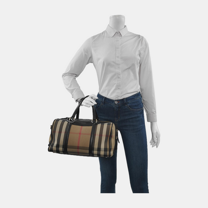 BURBERRY Alchester Multicolor Canvas Handbag Golden hardware-(SKU)-939790011