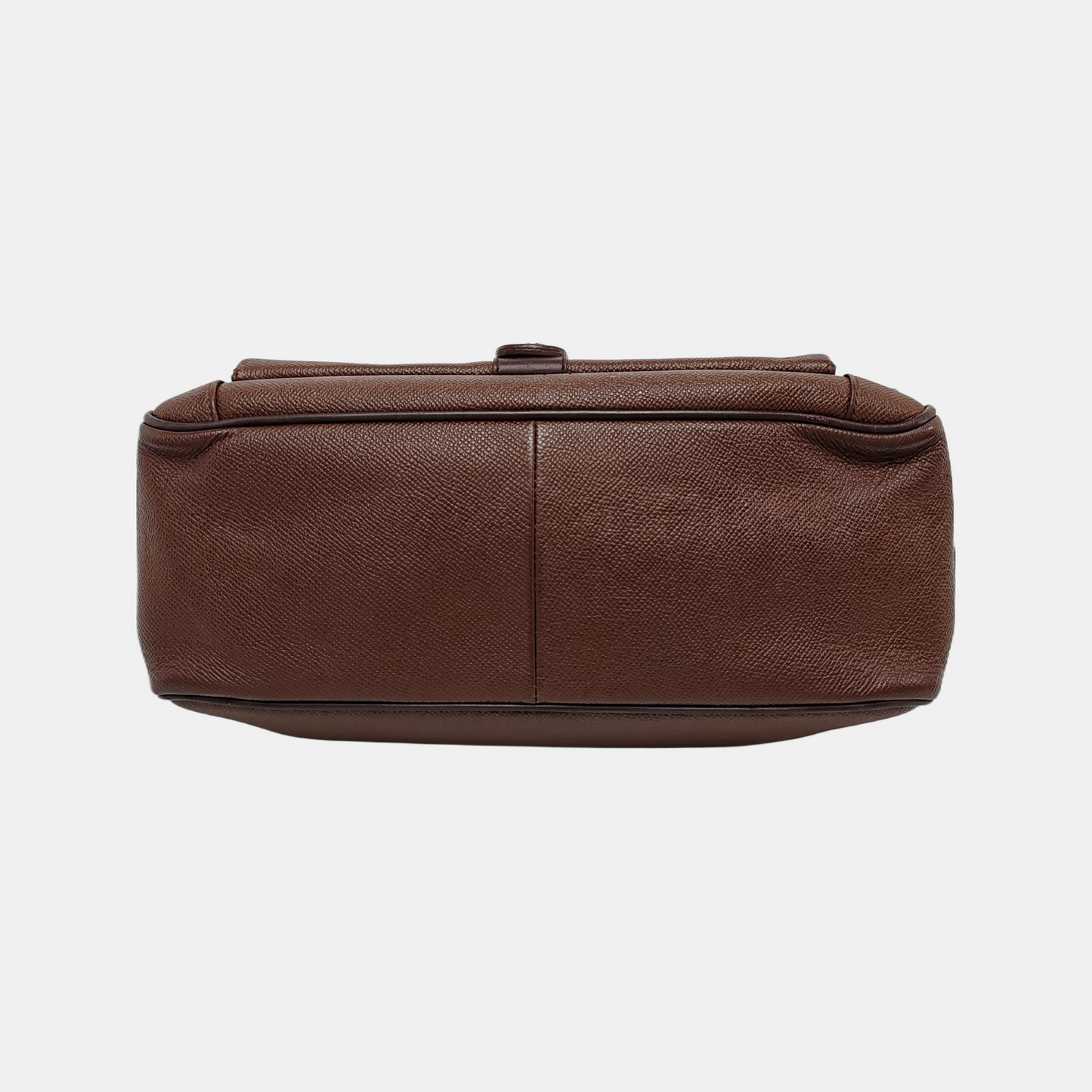 BVLGARI LOGO MANIA Brown Leather Circle Single Shoulder Bag Silver Hardware-(SKU)-947607333