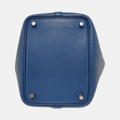 HERMÈS Picotin Lock 18 Royal Blue Epsom Leather Picotin Handbag Silver Hardware C Engraving-(SKU)-947825962