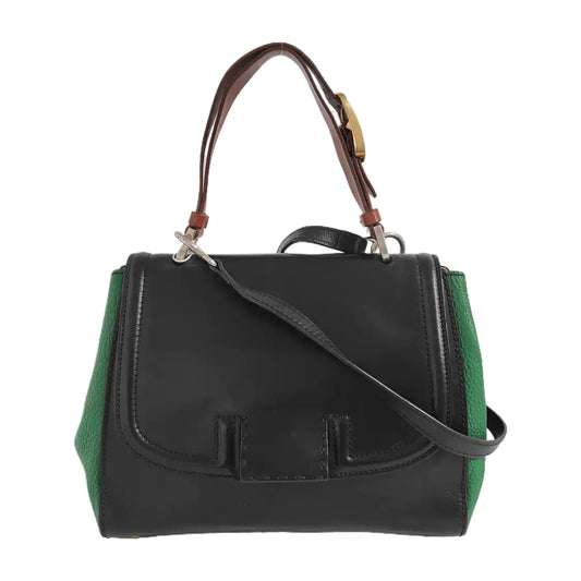 FENDI Black Calfskin Crossbody Bag Golden Silver Hardware Removable shoulder strap-(SKU)-947588628