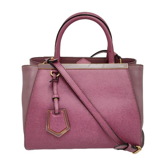 FENDI 2 Jours Small size Purple Leather Crossbody Handbag Single Shoulder Silver Hardware Removable shoulder strap-(SKU)-947556530