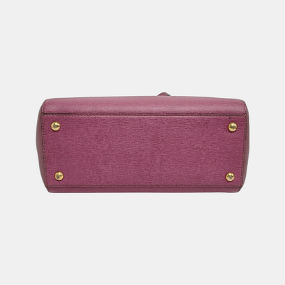 FENDI 2 Jours Small size Purple Leather Crossbody Handbag Single Shoulder Silver Hardware Removable shoulder strap-(SKU)-947556530