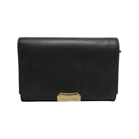 BURBERRY Black Cowhide Wallet Golden hardware-(SKU)-947686221