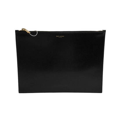 YSL Large size Black Cowhide Clutch Golden hardware-(SKU)-947735659