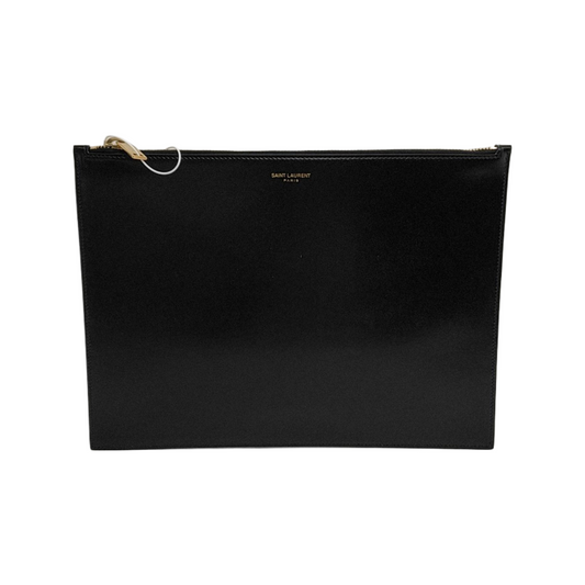 YSL Large size Black Cowhide Clutch Golden hardware-(SKU)-947735659