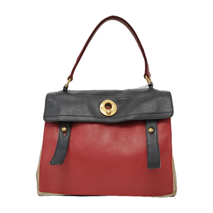 YSL MUSE TWO Red Cowhide Handbag Single Shoulder Bag Crossbody Bag Golden hardware-(SKU)-947613450