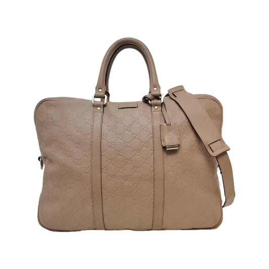 GUCCI Light Pink Cowhide Embossed Monogram Shoulder Bag Tote Bag Golden hardware Removable shoulder strap-(SKU)-947868328