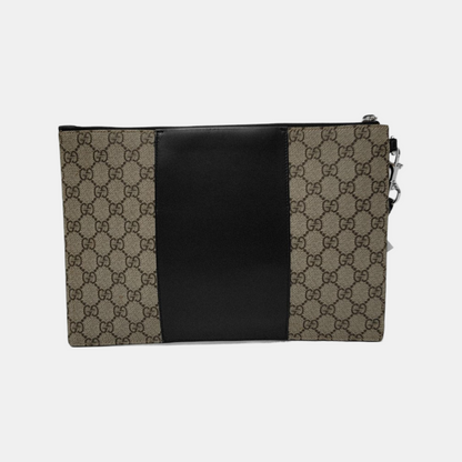 GUCCI GG Supreme Brown Coated Canvas Monogrammed Tote Handbag Silver Hardware-(SKU)-939177911