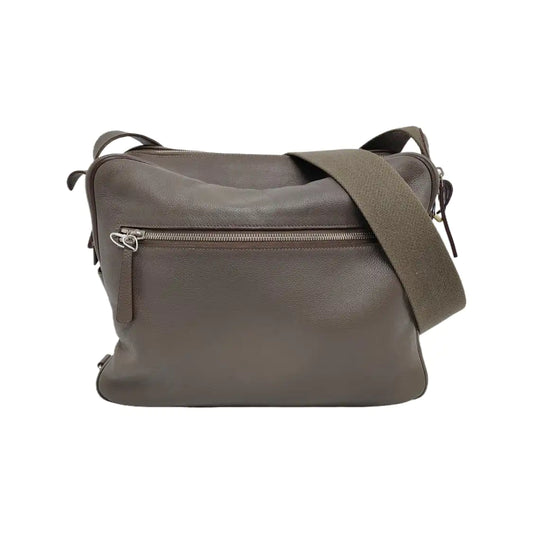 HERMÈS Hebdo Reporter Asphalt Grey Evercolor Calfskin Single Shoulder Bag Crossbody Bag Silver Hardware 🄾 Stamped-(SKU)-948246484