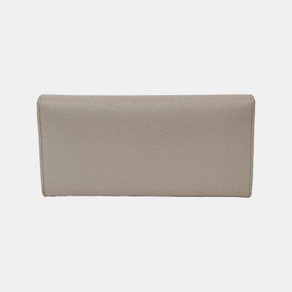 FENDI Light Gray Leather Stud Wallet Silver Black Hardware-(SKU)-947997780