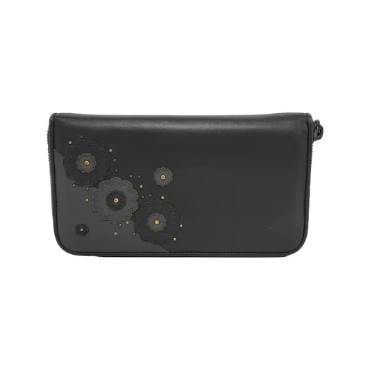 BOTTEGA VENETA Black Lamb Leather Patchwork Studs Wallet Golden hardware-(SKU)-947997451