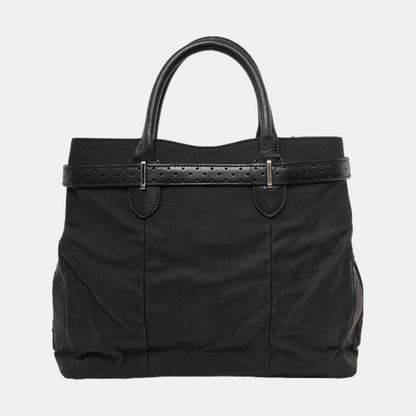 GUCCI Tote bag Black Canvas Quilted Cutout Tote Bag Silver Hardware-(SKU)-948087482
