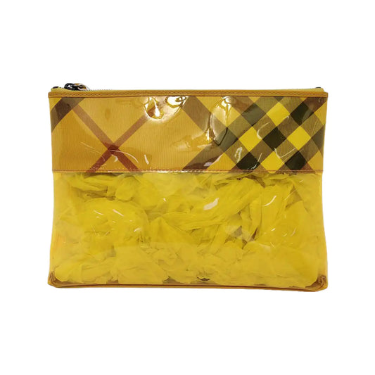BURBERRY Yellow Special Material Printed Clutch Black hardware-(SKU)-948078724
