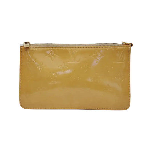 LOUIS VUITTON LEXINGTON Yellow Patent Leather Monogrammed Clutch Golden hardware Vintage model-(SKU)-948034395