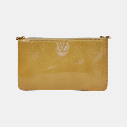 LOUIS VUITTON LEXINGTON Yellow Patent Leather Monogrammed Clutch Golden hardware Vintage model-(SKU)-948034395