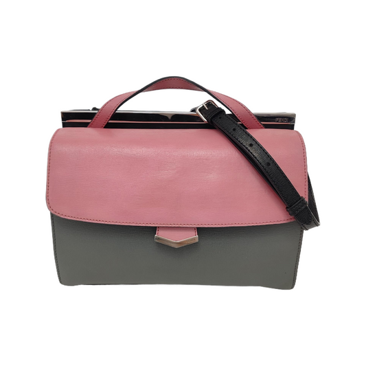 FENDI Demi Jour Pink Leather Stud Shoulder Bag Crossbody Bag Tote Bag Silver Hardware Removable shoulder strap-(SKU)-947934206