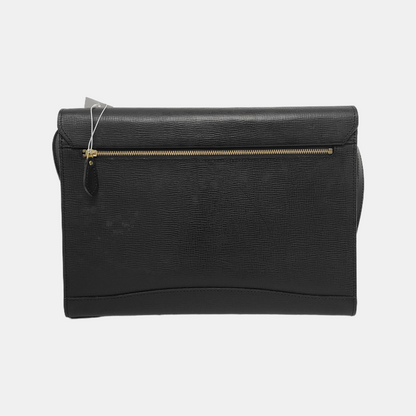 BURBERRY Black Leather Clutch Golden hardware-(SKU)-948252545