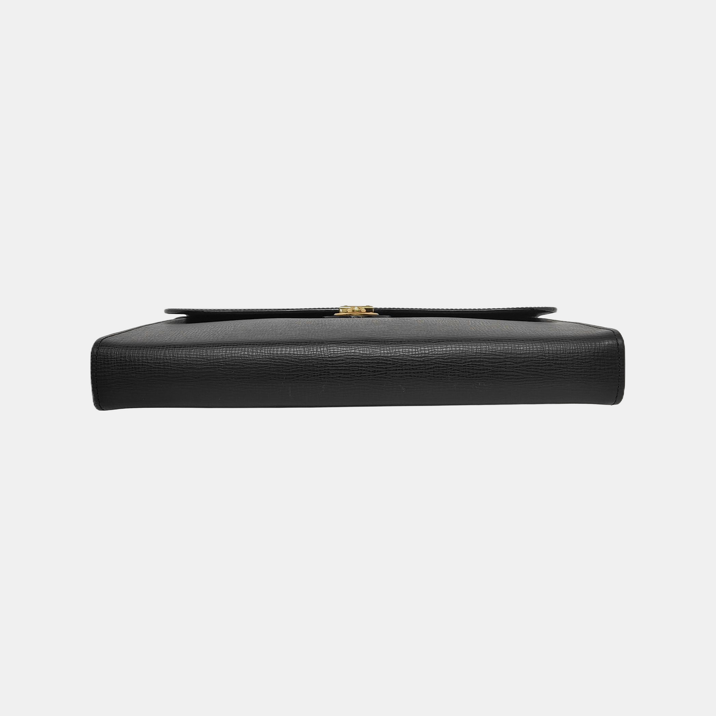 BURBERRY Black Leather Clutch Golden hardware-(SKU)-948252545