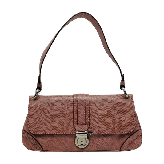 BURBERRY Pink Leather Embossed Single Shoulder Bag Tote Bag Silver Hardware-(SKU)-948600547