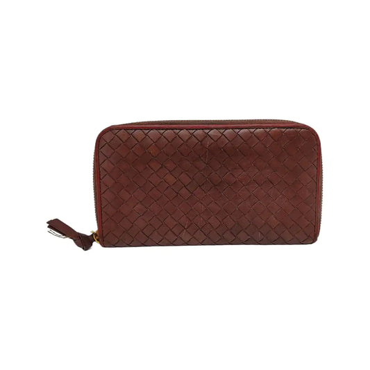 BOTTEGA VENETA Purple Cowhide Braided Wallet Golden hardware-(SKU)-948516731