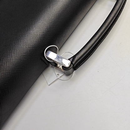 PRADA Black Cowhide Cross Grain Handbag Silver Hardware-(SKU)-948515536